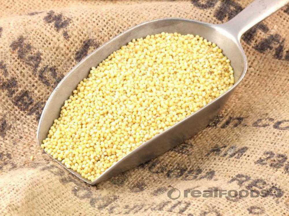 Organic whole grain millet vegan vegetarian